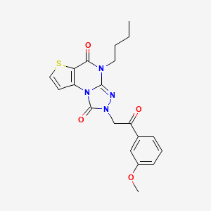 molecular formula C20H20N4O4S B3019099 8-Butyl-11-[2-(3-methoxyphenyl)-2-oxoethyl]-5-thia-1,8,10,11-tetrazatricyclo[7.3.0.02,6]dodeca-2(6),3,9-triene-7,12-dione CAS No. 1358429-49-8