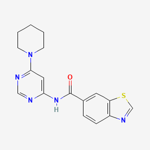 molecular formula C17H17N5OS B3019100 N-(6-(piperidin-1-yl)pyrimidin-4-yl)benzo[d]thiazole-6-carboxamide CAS No. 1396864-51-9