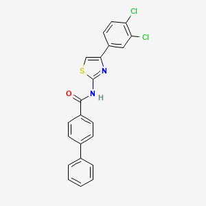 molecular formula C22H14Cl2N2OS B3019101 N-(4-(3,4-dichlorophenyl)thiazol-2-yl)-[1,1'-biphenyl]-4-carboxamide CAS No. 313661-81-3