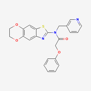 molecular formula C23H19N3O4S B3019103 N-(6,7-dihydro-[1,4]dioxino[2',3':4,5]benzo[1,2-d]thiazol-2-yl)-2-phenoxy-N-(pyridin-3-ylmethyl)acetamide CAS No. 895027-14-2