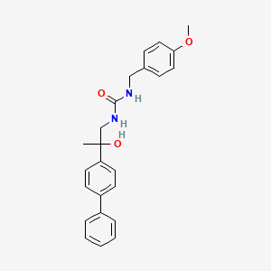 molecular formula C24H26N2O3 B3019104 1-(2-([1,1'-Biphenyl]-4-yl)-2-hydroxypropyl)-3-(4-methoxybenzyl)urea CAS No. 1396711-46-8