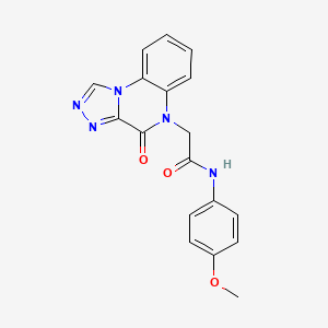 molecular formula C18H15N5O3 B3019112 N-(4-methoxyphenyl)-2-{4-oxo-4H,5H-[1,2,4]triazolo[4,3-a]quinoxalin-5-yl}acetamide CAS No. 1359399-53-3