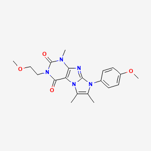 molecular formula C20H23N5O4 B3019114 3-(2-methoxyethyl)-8-(4-methoxyphenyl)-1,6,7-trimethyl-1H-imidazo[2,1-f]purine-2,4(3H,8H)-dione CAS No. 896824-52-5