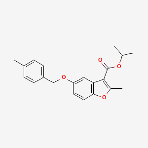 molecular formula C21H22O4 B3019130 Propan-2-yl 2-methyl-5-[(4-methylphenyl)methoxy]-1-benzofuran-3-carboxylate CAS No. 314745-47-6