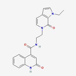 molecular formula C21H20N4O3 B3019132 N-(2-(1-ethyl-7-oxo-1H-pyrrolo[2,3-c]pyridin-6(7H)-yl)ethyl)-2-hydroxyquinoline-4-carboxamide CAS No. 2034516-39-5