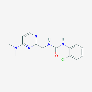 molecular formula C14H16ClN5O B3019148 1-(2-Chlorophenyl)-3-((4-(dimethylamino)pyrimidin-2-yl)methyl)urea CAS No. 1798619-62-1