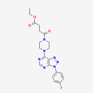 molecular formula C20H22FN7O3 B3019150 ethyl 4-(4-(3-(4-fluorophenyl)-3H-[1,2,3]triazolo[4,5-d]pyrimidin-7-yl)piperazin-1-yl)-4-oxobutanoate CAS No. 920366-33-2
