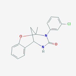 molecular formula C17H15ClN2O2 B3019152 3-(3-chlorophenyl)-2-methyl-5,6-dihydro-2H-2,6-methanobenzo[g][1,3,5]oxadiazocin-4(3H)-one CAS No. 687580-10-5