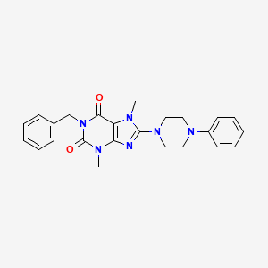 B3019157 1-benzyl-3,7-dimethyl-8-(4-phenylpiperazin-1-yl)-1H-purine-2,6(3H,7H)-dione CAS No. 919020-38-5