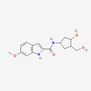 molecular formula C16H20N2O4 B3019167 N-(3-hydroxy-4-(hydroxymethyl)cyclopentyl)-6-methoxy-1H-indole-2-carboxamide CAS No. 1421515-30-1