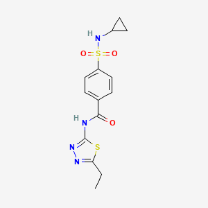 molecular formula C14H16N4O3S2 B3019168 4-(cyclopropylsulfamoyl)-N-(5-ethyl-1,3,4-thiadiazol-2-yl)benzamide CAS No. 898656-64-9