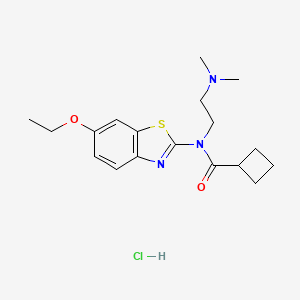 B3019170 N-(2-(dimethylamino)ethyl)-N-(6-ethoxybenzo[d]thiazol-2-yl)cyclobutanecarboxamide hydrochloride CAS No. 1351644-01-3