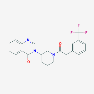 molecular formula C22H20F3N3O2 B3019175 3-(1-(2-(3-(trifluoromethyl)phenyl)acetyl)piperidin-3-yl)quinazolin-4(3H)-one CAS No. 2034296-71-2