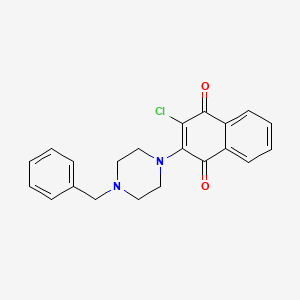 molecular formula C21H19ClN2O2 B3019177 2-(4-Benzylpiperazino)-3-chloronaphthoquinone CAS No. 104309-93-5