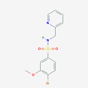 molecular formula C13H13BrN2O3S B3019185 4-bromo-3-methoxy-N-(pyridin-2-ylmethyl)benzenesulfonamide CAS No. 714208-62-5