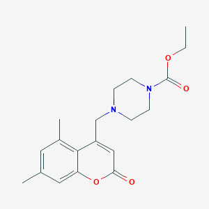 molecular formula C19H24N2O4 B3019196 ethyl 4-[(5,7-dimethyl-2-oxo-2H-chromen-4-yl)methyl]piperazine-1-carboxylate CAS No. 859127-36-9