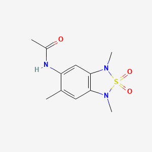 molecular formula C11H15N3O3S B3019205 N-(1,3,6-trimethyl-2,2-dioxido-1,3-dihydrobenzo[c][1,2,5]thiadiazol-5-yl)acetamide CAS No. 2034243-68-8
