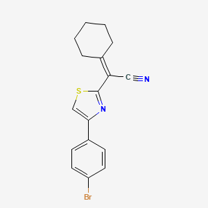 B3019210 [4-(4-Bromo-phenyl)-thiazol-2-yl]-cyclohexylidene-acetonitrile CAS No. 381679-64-7