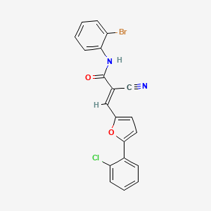 molecular formula C20H12BrClN2O2 B3019229 (2E)-N-(2-bromophenyl)-3-[5-(2-chlorophenyl)furan-2-yl]-2-cyanoprop-2-enamide CAS No. 301311-99-9