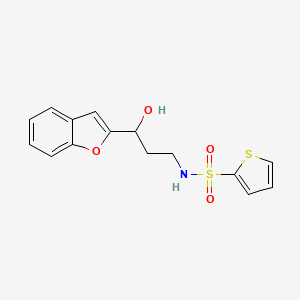 B3019235 N-(3-(benzofuran-2-yl)-3-hydroxypropyl)thiophene-2-sulfonamide CAS No. 1448076-99-0