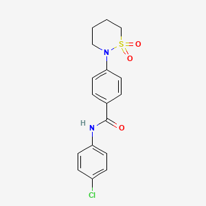 molecular formula C17H17ClN2O3S B3019249 N-(4-chlorophenyl)-4-(1,1-dioxothiazinan-2-yl)benzamide CAS No. 173259-92-2