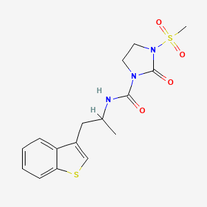 molecular formula C16H19N3O4S2 B3019326 N-(1-(benzo[b]thiophen-3-yl)propan-2-yl)-3-(methylsulfonyl)-2-oxoimidazolidine-1-carboxamide CAS No. 2034392-36-2