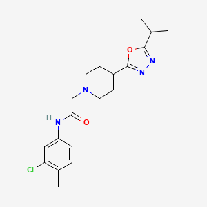 molecular formula C19H25ClN4O2 B3019342 N-(3-chloro-4-methylphenyl)-2-{4-[5-(propan-2-yl)-1,3,4-oxadiazol-2-yl]piperidin-1-yl}acetamide CAS No. 1251687-84-9