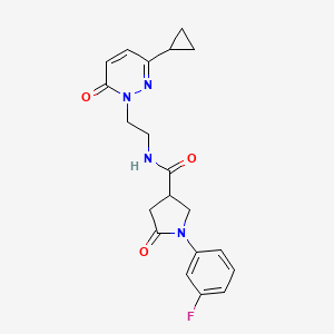 molecular formula C20H21FN4O3 B3019365 N-(2-(3-cyclopropyl-6-oxopyridazin-1(6H)-yl)ethyl)-1-(3-fluorophenyl)-5-oxopyrrolidine-3-carboxamide CAS No. 2034534-12-6