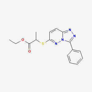 molecular formula C16H16N4O2S B3019384 Ethyl 2-((3-phenyl-[1,2,4]triazolo[4,3-b]pyridazin-6-yl)thio)propanoate CAS No. 852372-90-8