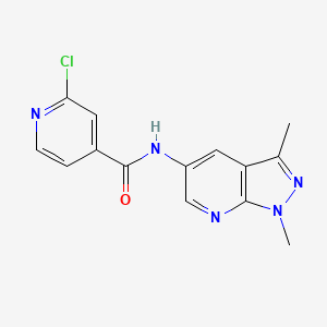 B3019394 2-chloro-N-{1,3-dimethyl-1H-pyrazolo[3,4-b]pyridin-5-yl}pyridine-4-carboxamide CAS No. 1179281-17-4