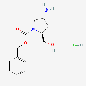 molecular formula C13H19ClN2O3 B3019471 (2s,4r)-1-Cbz-2-hydroxymethyl-4-aminopyrrolidine hydrochloride CAS No. 1279026-55-9