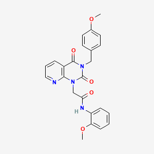 molecular formula C24H22N4O5 B3019523 N-(2-methoxyphenyl)-2-{3-[(4-methoxyphenyl)methyl]-2,4-dioxo-1H,2H,3H,4H-pyrido[2,3-d]pyrimidin-1-yl}acetamide CAS No. 902966-31-8