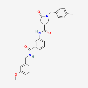 molecular formula C28H29N3O4 B3019558 N-(3-{[(3-methoxyphenyl)methyl]carbamoyl}phenyl)-1-[(4-methylphenyl)methyl]-5-oxopyrrolidine-3-carboxamide CAS No. 2380176-58-7