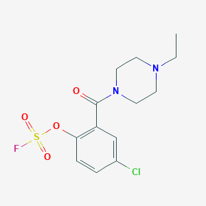 molecular formula C13H16ClFN2O4S B3019563 1-(5-Chloro-2-fluorosulfonyloxybenzoyl)-4-ethylpiperazine CAS No. 2411230-35-6