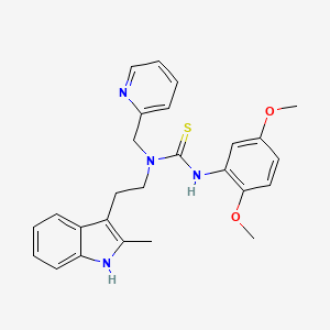 B3019569 3-(2,5-dimethoxyphenyl)-1-[2-(2-methyl-1H-indol-3-yl)ethyl]-1-(pyridin-2-ylmethyl)thiourea CAS No. 851971-47-6