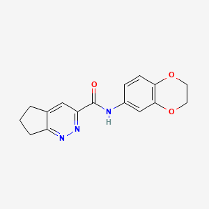 molecular formula C16H15N3O3 B3019571 N-(2,3-dihydro-1,4-benzodioxin-6-yl)-5H,6H,7H-cyclopenta[c]pyridazine-3-carboxamide CAS No. 2415519-46-7