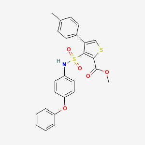 molecular formula C25H21NO5S2 B3019573 Methyl 4-(4-methylphenyl)-3-[(4-phenoxyphenyl)sulfamoyl]thiophene-2-carboxylate CAS No. 1223811-95-7