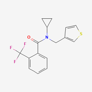 molecular formula C16H14F3NOS B3019616 N-cyclopropyl-N-(thiophen-3-ylmethyl)-2-(trifluoromethyl)benzamide CAS No. 1235019-84-7