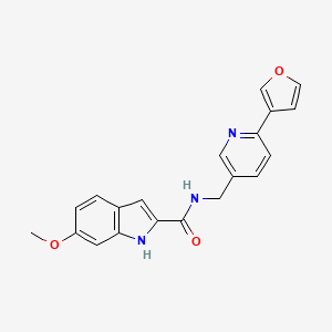 molecular formula C20H17N3O3 B3019617 N-((6-(furan-3-yl)pyridin-3-yl)methyl)-6-methoxy-1H-indole-2-carboxamide CAS No. 2034560-97-7