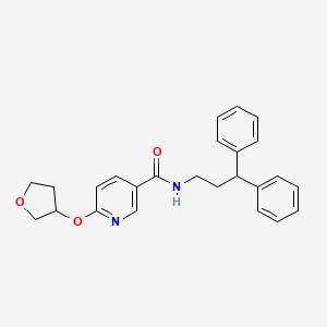molecular formula C25H26N2O3 B3019620 N-(3,3-diphenylpropyl)-6-(oxolan-3-yloxy)pyridine-3-carboxamide CAS No. 2034526-79-7