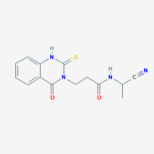 molecular formula C14H14N4O2S B3019625 N-(1-cyanoethyl)-3-(4-oxo-2-sulfanyl-3,4-dihydroquinazolin-3-yl)propanamide CAS No. 1808742-55-3