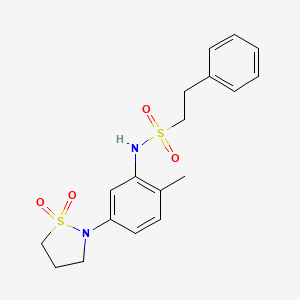 N-(5-(1,1-dioxidoisothiazolidin-2-yl)-2-methylphenyl)-2-phenylethanesulfonamide