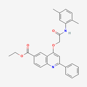 Ethyl 4-(2-((2,5-dimethylphenyl)amino)-2-oxoethoxy)-2-phenylquinoline-6-carboxylate