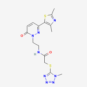 N-(2-(3-(2,4-dimethylthiazol-5-yl)-6-oxopyridazin-1(6H)-yl)ethyl)-2-((1-methyl-1H-tetrazol-5-yl)thio)acetamide