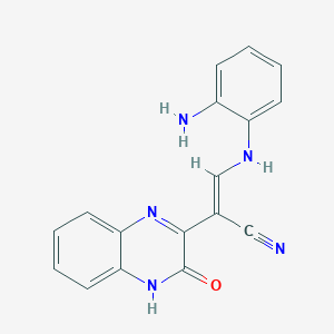 (Z)-3-(2-aminoanilino)-2-(3-oxo-4H-quinoxalin-2-yl)prop-2-enenitrile