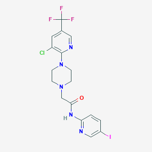 2-[4-[3-chloro-5-(trifluoromethyl)pyridin-2-yl]piperazin-1-yl]-N-(5-iodopyridin-2-yl)acetamide