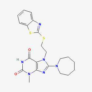 8-(azepan-1-yl)-7-(2-(benzo[d]thiazol-2-ylthio)ethyl)-3-methyl-1H-purine-2,6(3H,7H)-dione
