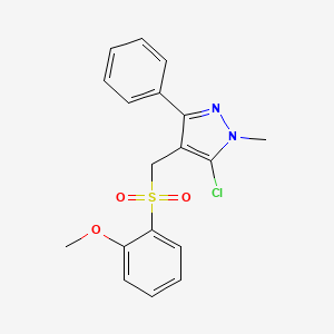5-chloro-4-{[(2-methoxyphenyl)sulfonyl]methyl}-1-methyl-3-phenyl-1H-pyrazole