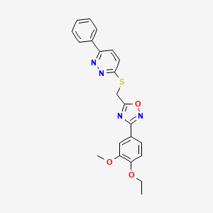 3-(4-Ethoxy-3-methoxyphenyl)-5-(((6-phenylpyridazin-3-yl)thio)methyl)-1,2,4-oxadiazole