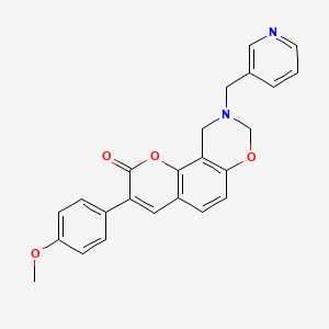 3-(4-methoxyphenyl)-9-(pyridin-3-ylmethyl)-9,10-dihydrochromeno[8,7-e][1,3]oxazin-2(8H)-one